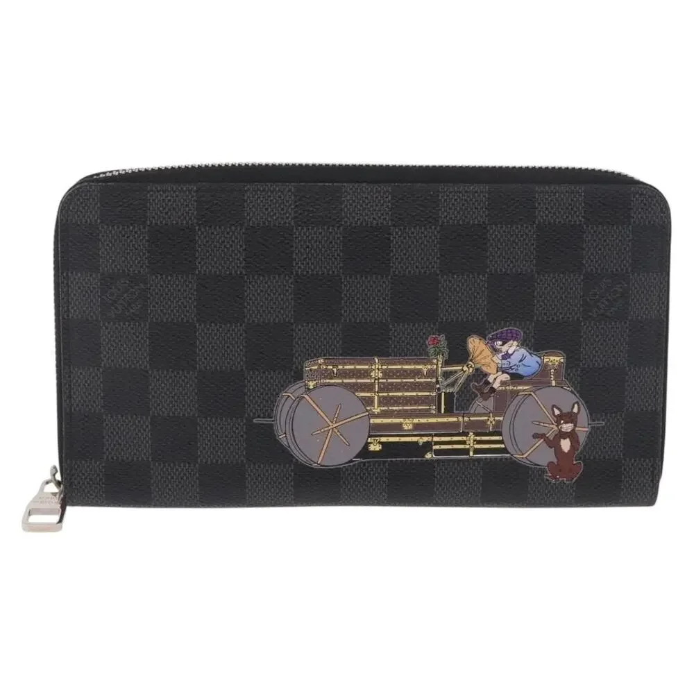 Louis Vuitton Damier Graphite Zippy Organizer Long Wallet Black
